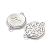 Rack Plating Brass Pave Shell Connector Charms X-KK-Z036-08P-2