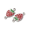 304 Stainless Steel Enamel Strawberry Connector Charms STAS-A121-02P-01-2