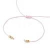 Natural Round Rose Quartz Beads Braided Bead Bracelets for Women BJEW-JB11655-07-4