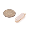 Natural Rose Quartz Copper Wire Wrapped Pendants PALLOY-JF02059-01-2