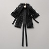 Bowknot Polyester Gauze Brooch AJEW-WH20006-14A-1