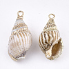 Electroplate Spiral Shell Pendants SSHEL-S262-18B-2