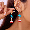 Alloy Plastic Imitation Pearl Dangle Earrings FS-WGA0CA5-03-1