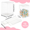 BENECREAT 15Pcs Rectangle Transparent Plastic PVC Box Gift Packaging CON-BC0007-10-2