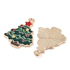 Christmas Theme Barrel Plating Alloy Enamel Pendants PALLOY-S192-01KCG-02-2