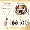 Leopard Print Teardrop Dangle Earrings & Multi-strand Bracelet & Tassel Pendant Necklace AJEW-AN0007-08-2