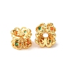 Brass Micro Pave Cubic Zirconia Beads CU-CBA54A3-02G-01-2