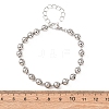 Brass Ball Link Chain Bracelets for Women BJEW-H640-02A-P-5