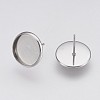 Non-Tarnish 202 Stainless Steel Stud Earring Settings LS-X-STAS-I088-E-02P-2