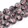 Frosted Handmade Foil Glass Beads Strands FOIL-Q002-02C-1