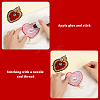 3Pcs 3 Styles Heart with Eye Polyester Sew on Patches DIY-GF0013-24-5