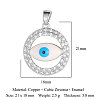 Brass Micro Pave Cubic Zirconia Pendants ZIRC-OY001-35-P-2