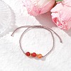 Natural Striped Agate Beads Braided Bead Bracelets for Women BJEW-JB11979-1