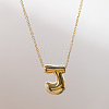 Brass Chunky Initial Pendant Necklaces WG97A63-10-1