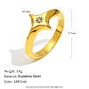 316L Surgical Stainless Steel with Clear Cubic Zirconia Finger Rings WGD89A7-03-2