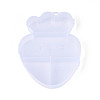 Strawberry 4 Grids Plastic Bead Storage Containers with Hinged Lid CON-T001-08-2