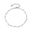 304 Stainless Steel Wave Link Chain Anklets AJEW-AN00641-02-2