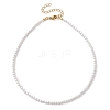 3mm Rond Shell Pearl Beaded Necklace for Women NJEW-JN05077-4