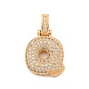 Brass Micro Pave Clear Cubic Zirconia Pendants KK-B099-01G-Q-1