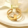 304 Stainless Steel Open Cuff Rings for Women RJEW-R010-03G-2