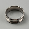 304 Stainless Steel Grooved Finger Ring Settings RJEW-WH0010-08F-P-2