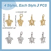 12Pcs 4 Styles Brass Pendants KK-ME0001-44-2