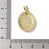 Oval with Virgin Mary Brass Micro Pave Clear Cubic Zirconia Pendants KK-K385-030G-4