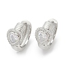 Brass Clear Cubic Zirconia Hoop Earrings EJEW-Q016-03P-3