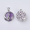 Natural Amethyst Kitten Pendants X-G-K234-D09-2