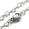 Tarnish Resistant Heart 304 Stainless Steel Link Bracelets BJEW-JB01929-1