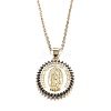 Brass Micro Pave Cubic Zirconia Pendant Necklaces NJEW-H100-01-2