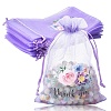 20Pcs Thank You Flower Printed Organza Drawstring Bags OP-YW0001-04B-1