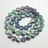 Electroplate Crystal Glass Flat Round Beads Strands EGLA-F062B-05-2