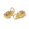 Real 18K Gold Plated Brass Micro Pave Clear Cubic Zirconia Charms KK-E068-VB452-G-3