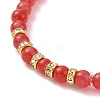 Round Natural Malaysia Jade(Dyed) Bead Stretch Bracelets BJEW-JB09127-5
