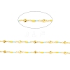Brass Handmade Glass Bead Chains CHC-M022-10G-2