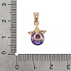 Brass Micro Pave Cubic Zirconia Pendants KK-E795-03KCG-01-3