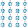 20Pcs Glass Seed Beaded Snowflake Pendants FIND-SC0020-41-1