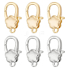6Pcs 2 Colors Brass Lobster Claw Clasps KK-FG0001-29-1