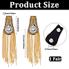 Teardrop Iron Chain Tassel with Rhinestone Epaulettes AJEW-WH20006-326C-G-2