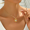 Elegant Ocean Style Brass Cubic Zirconia & Imitation Pearl Shell Shape Pendant Necklaces for Women IA4367-1