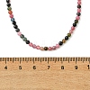 3MM Natural Multicolor Tourmaline Round Beaded Necklaces for Women NJEW-JN06342-4