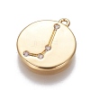 Brass Cubic Zirconia Pendants ZIRC-O029-11G-01-1