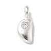 925 Sterling Sliver Cubic Zirconia Moon Charms STER-R002-02S-03-1