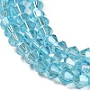 Transparent Electroplate Glass Beads Strands EGLA-A039-T4mm-B20-3