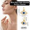 10Pcs Brass Micro Pave Cubic Zirconia Charms KK-ME0001-75-2