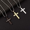 Titanium Steel Cross with Philippians 4:13 Pendant Necklace JN1050C-4