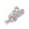 Brass Cubic Zirconia Pendants ZIRC-K089-12P-01-3