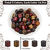 80Pcs 5 Colors Natural Wood Beads WOOD-SC0002-11-2