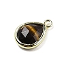 Natural Tiger Eye Faceted Pendants G-U019-05G-11-2